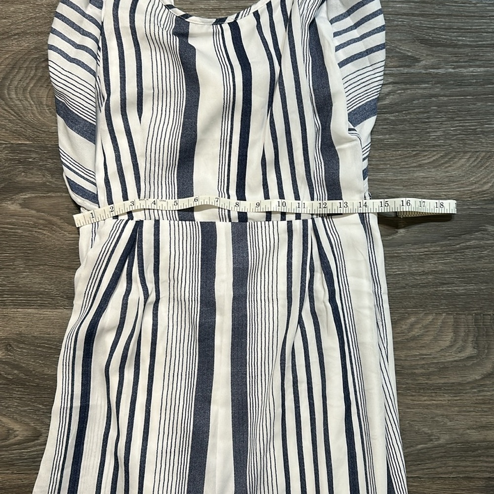 Wrangler Striped Jumpsuit Romper White Blue Lightweight Spaghetti Straps XL - Picture 5 of 12